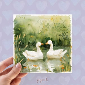 Tarjeta de San Valentín personalizada con patos, tarjetas de felicitación personalizables con patos para mamá y papá, tarjetas con patos para aniversario, cumpleaños, simpatía, tarjeta de pronta recuperación