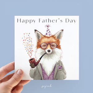 Carte personnalisée pour la fête des pères, cartes drôles pour papa, mari, cartes renard, cartes de voeux animaux de la forêt pour lui, joyeuse fête des papas