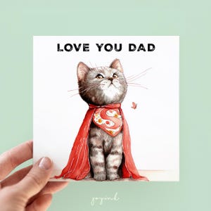 Personalisierte glückliche Vatertagskarte, Katzenpapa-Karten, glücklicher Vatertag, Katzenelternkarten, liebe dich Papa, Karte für Ehemann, Papa, ihn, Katzenliebhaber