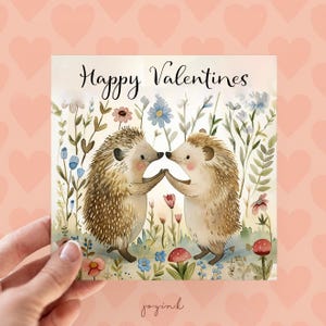 Carte de Saint-Valentin hérisson personnalisée, cartes hérisson personnalisables pour les amoureux des animaux, cartes d'anniversaire drôles pour femme et mari, carte d'amour
