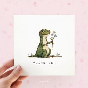 Tarjeta de agradecimiento personalizada de dinosaurio, tarjetas de dinosaurio T-Rex, tarjetas de agradecimiento para él y ella, tarjetas de agradecimiento para profesores, regalos de dinosaurios