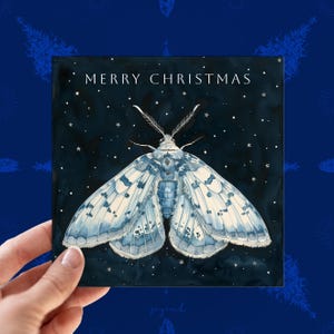 Personalisierte Motte Weihnachtskarte, anpassbare Schmetterlingskarten für Sie, Motte Geburtstagskarten für Freunde, Karte für Insektenliebhaber