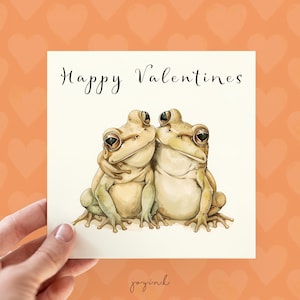 Tarjeta de San Valentín con ranas personalizadas, tarjetas de ranas personalizables para parejas, tarjetas divertidas de sapos para novios, tarjetas de aniversario con ranas para él y para ella