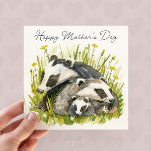 Cartes personnalisées pour la fête des mères, cartes blaireau pour maman, cartes joyeuse fête des mères, carte pour maman, carte pour femme, carte de remerciement pour maman, papa