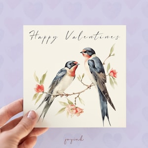 Carte personnalisée de la Saint-Valentin à avaler, cartes de voeux oiseaux personnalisables pour elle, cartes à avaler pour les amateurs d'oiseaux, cartes d'anniversaire pour femme et ami