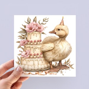 Carte d'anniversaire bébé canard, cartes d'anniversaire animaux, carte d'anniversaire pour enfants, cartes pour elle, cartes illustrées du Royaume-Uni, message personnalisé