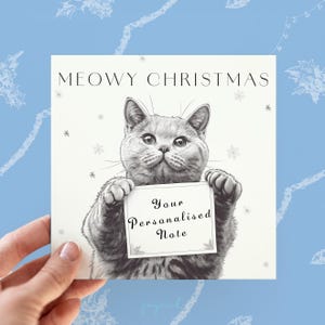 Carte de Noël British Shorthair, cartes chat personnalisées, cartes British Shorthair, cartes de voeux drôles pour les amoureux des chats, carte de joyeux Noël