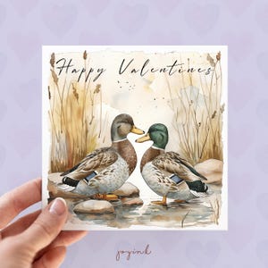 Personalisierte Enten-Valentinsgrußkarte, kundengerechte Enten-Grußkarten für Tierliebhaber, Jahrestags-Geburtstags-Liebes-Vogelkarten, Entengruß