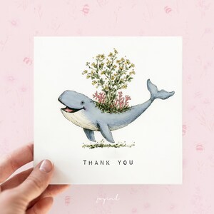 Cartão de agradecimento personalizado para cachalote, cartões de agradecimento para baleias azuis para amigos professores, cartões de gratidão para a mãe, para ela, presente para baleias de recife de coral