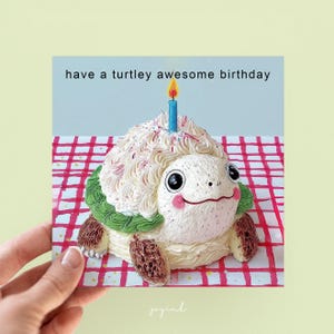 Personalised Turtle Birthday Cards, Turtley Awesome Cards for Kids Birthday Cards, Turtle Gifts, Funny Cards for Him Her, Animal Lover Gifts