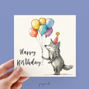 Personalisierte Wolf Geburtstagskarten, Tierliebhaber Jubiläumskarten, Wolf Party Einladungen, anpassbare Kindergeburtstagsfeierkarten, Freund