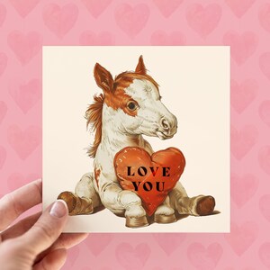 Cartes personnalisées bébé cheval, cartes d'anniversaire d'enfants, premier anniversaire, cartes bébé animaux de la ferme pour filles garçons, joyeux anniversaire, cartes je t'aime