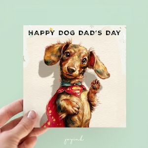 Tarjeta personalizada del Día del Padre, tarjetas para papás de perros, feliz día del padre, te amo papá, tarjetas de salchicha, tarjeta para esposo, papá, dueño de perro