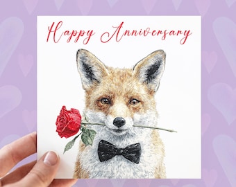 Biglietto di San Valentino personalizzato con volpe, biglietto per lui, biglietto per lei, anniversario di matrimonio, biglietto con nome, biglietto per la fidanzata, per il fidanzato - Italia