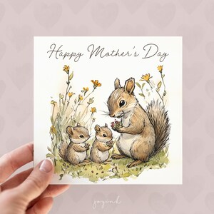 Cartes personnalisées pour la fête des mères, cartes pour la fête des mères heureuses écureuil, carte pour papa, maman, carte de remerciement pour sa femme, carte pour pères, papas