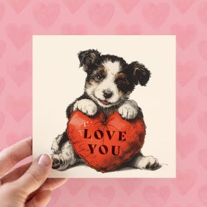 Tarjetas de San Valentín personalizadas para cachorros, tarjetas de amor para perros personalizadas, tarjetas de cumpleaños para cachorros para él, tarjetas de San Valentín para perros para dueños de perros y amantes de los animales