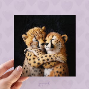 Personalised Cheetahs Valentines Card, Custom Love Cards for Mum, Romantic Cards for Wife, Cheetah Cards for Anniversary, Big Cat Lover Card