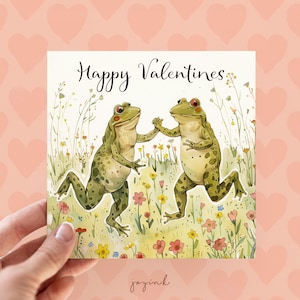 Gepersonaliseerde kikkers valentijnskaart, aanpasbare kikkerkaarten voor dierenliefhebbers, grappige verjaardagskaarten voor hem, liefdeskaarten voor echtgenoot