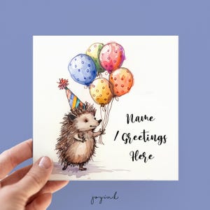 Biglietti di compleanno personalizzati a forma di riccio, biglietti per amanti degli animali, biglietti di anniversario personalizzabili per figlia, figlio, moglie, marito, bambini, ricci