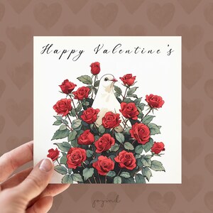 Tarjetas de San Valentín personalizadas con paloma blanca, tarjetas de amor para ella, tarjetas de "te amo" para esposa, tarjetas de rosas rojas para novia, tarjetas de paloma para mamá