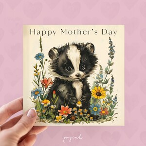 Tarjetas personalizadas para el Día de la Madre, Tarjeta de Tejón Bebé para Mamá, Los Mejores Regalos para Mamá, Regalos para el Día de la Madre, Tarjetas de Animales Bebé para Ella, Feliz Madre