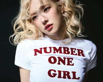 Number One Girl Shirt Aesthetic Music Tees Retro Graphic Shirt, Trendy Music Lover Gift Girls Music Shirt, Ladies Music Rose BlackPink Inspo