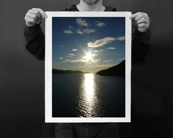 Sun Rising on Picton, New Zealand - colour travel photograph