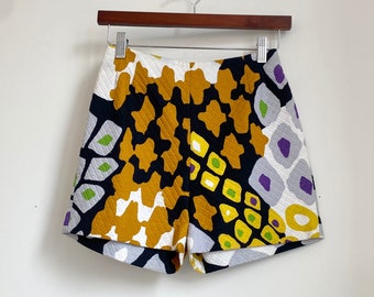 Vintage jaren 1970 jaren 1960 psychedelische abstracte hoog getailleerde shorts hotpants Pique 25w