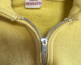 トップス 50s Penny's halfzip sweat 50s 60s Vintage Penney's Cotton Quarter Zip Sweatshirt