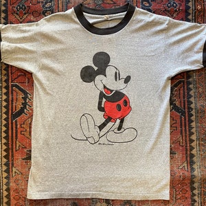 Super soft 70s Mickey Mouse ringer vintage Disney