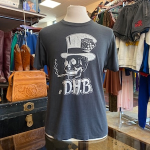 Maglietta vintage anni '80-'90 Doc Holliday Band Concert Teschio fumatore con cappello a cilindro Morbida Sottile Media Grande