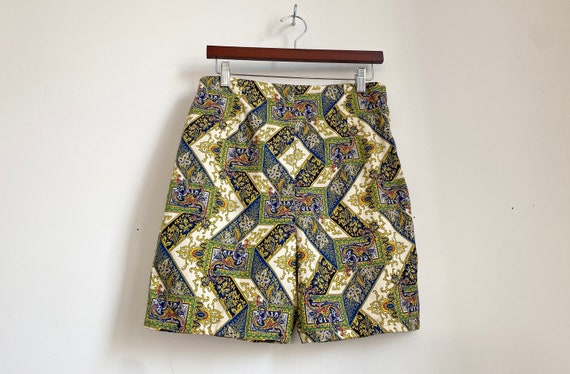 Vintage 50s 60s Paisley High Waisted Shorts - image 1