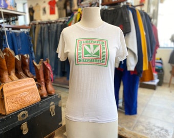 ヴィンテージ 1970年代 NORML リベレート マリファナ ティー ウィード ドラッグ スモール