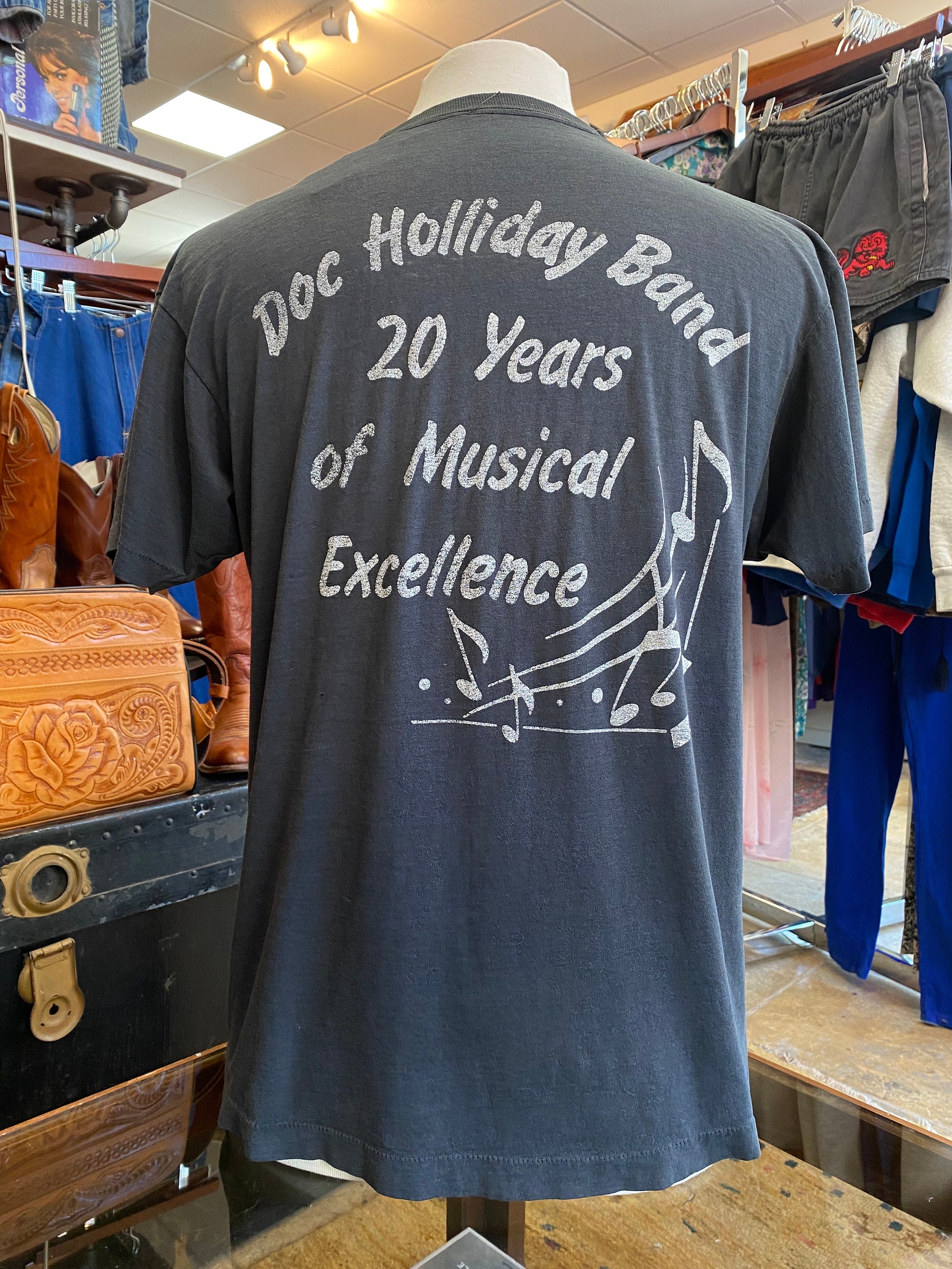 Vintage 80s 90s Doc Holliday Band Concert Tee Smoking Skull With a Top ...