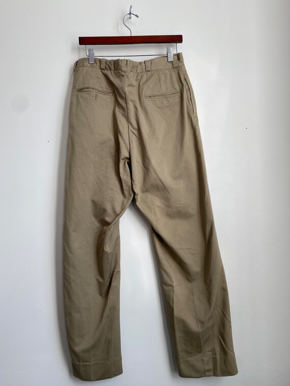 Vintage 60s US Army Cotton Khaki Chino Pants Vietnam Era 33 33x31 
