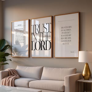 Arte mural con versículos bíblicos cristianos: pósteres minimalistas (descarga digital)