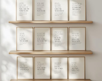 12 Bibelvers - Atemgebete - Inspirierende Schriftwandkunst, um Hoffnung und Trost zu bringen