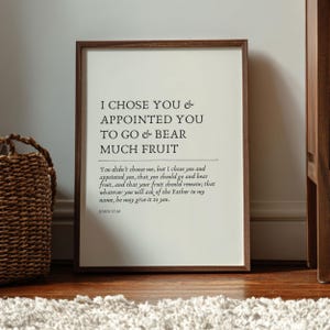 Johannes 15:16 Schrift Kunstdruck, minimalistischer Bibelvers (SVG, PNG, JPG digitaler Download)