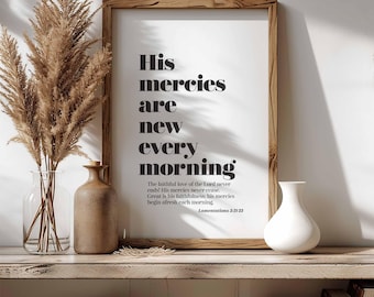 His Mercies Are New Printable: Christian Wall Art (Digital Download)
