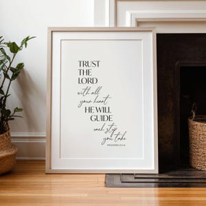 Proverbi 3:5-6 Stampa delle Scritture, Arredamento Cristiano per la Casa (Download Digitale)