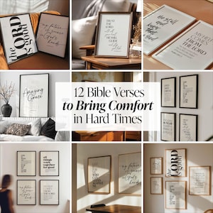 12 versículos bíblicos para brindar esperanza y consuelo - Descarga digital - Arte mural inspirador con escrituras