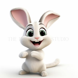 12 Cartoon Rabbit High-quality Designs PNGJPGPDF Clip Art 12 Digital ...