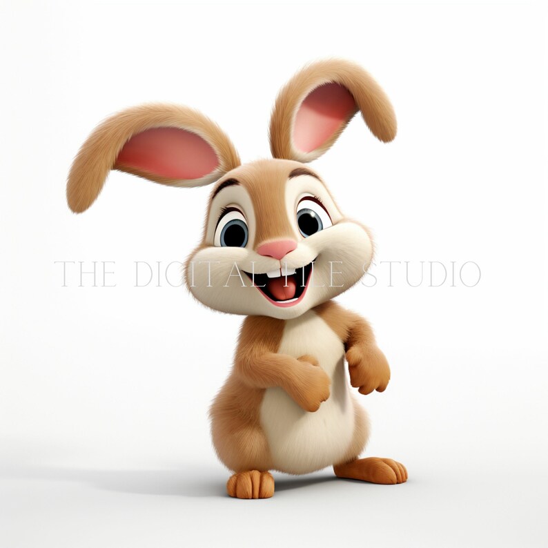 12 Cartoon Rabbit High-quality Designs PNGJPGPDF Clip Art 12 Digital ...