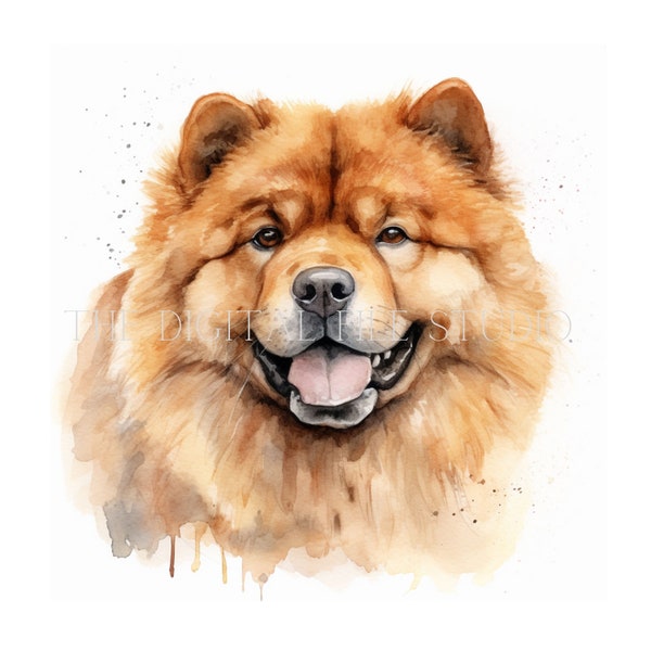 12 High-Quality Chow Chow Dog PNG | JPG | PDF | Dog Clipart | Watercolor | Card Making |Commercial Use Digital Download