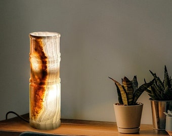 Green Onyx Lamp | Bedside Lamp | Stone Lamp | Decorative Lamp