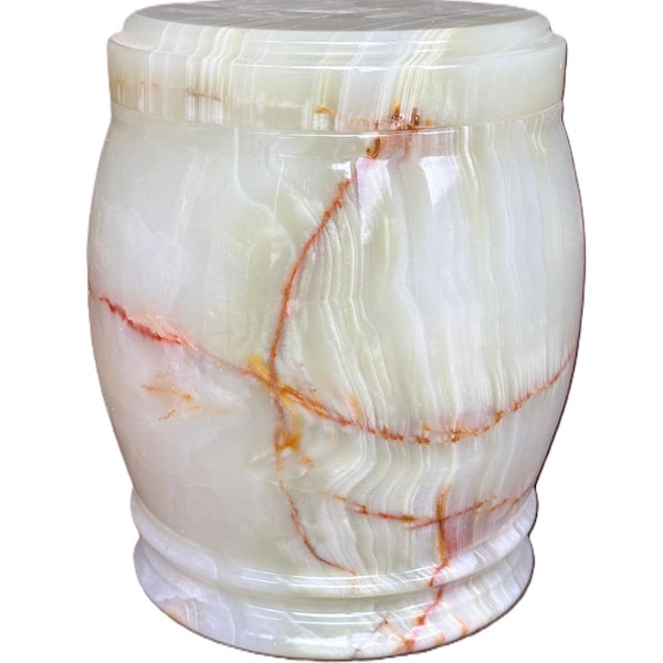 Handcrafted Onyx Cremation Urn for Ashes, 110 Cubic Inch Adult Urn, Memorial Keepsake for Human or Pet, Stone Funeral Urn