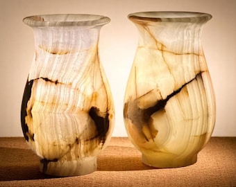 Designer Onyx Lamp | Unique Stone Lamp in Artistic Design. Luxury Christmas Decor