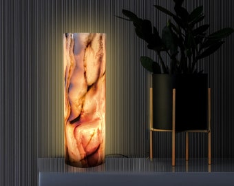 Artistic Onyx Lamp. Table Lamp for Reading, Bedroom, Living Room, Desk Lamp. Natural Stone Decorative Home Lighting.