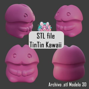 Tintin Kawaii 3D STL Cute Figure Design for Bridal or Bachelorette Gift, Instant Download 3D Print Files Quirky Shape famous in figure