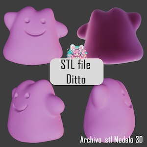 Adorable Ditto 3D Printing STL Kawaii Figure for DIY Printing, Unique Gift for Enthusiasts trainers ideal for po ke fans